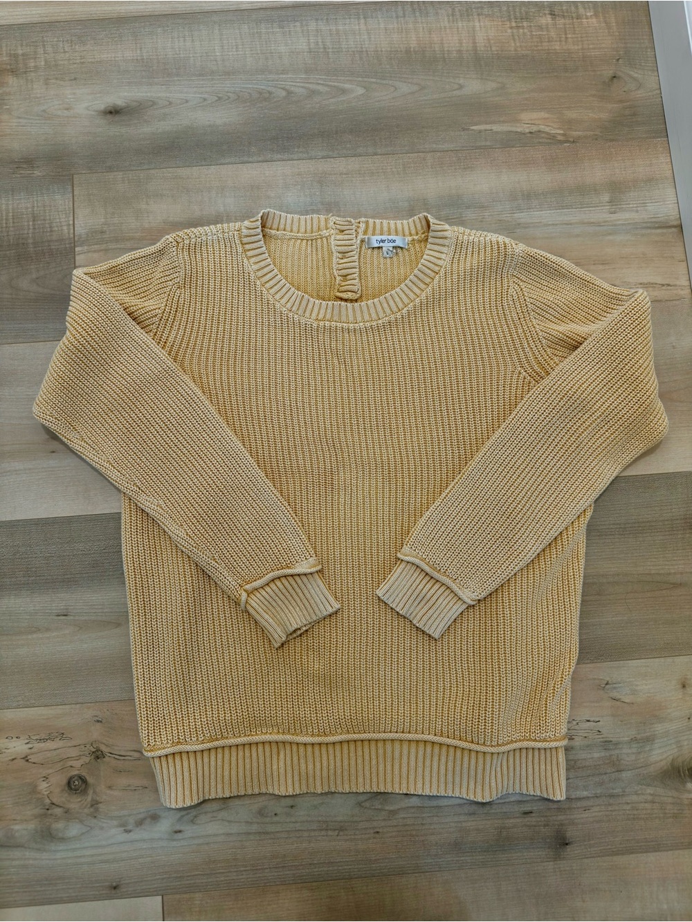 Tyler Boe Light Mustard Ribbed Crewneck Sweater